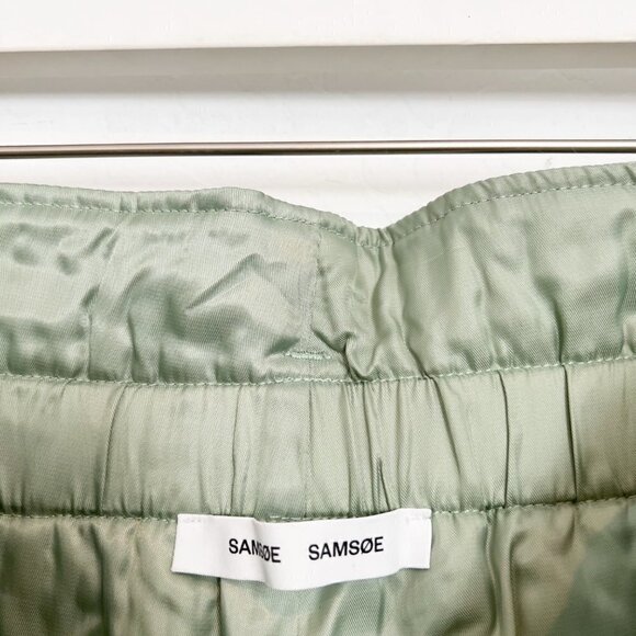 NEW Samsoe Quilted Ember High Rise Belted Paperbag Green Shorts NWOT Size Large - Picture 6 of 9